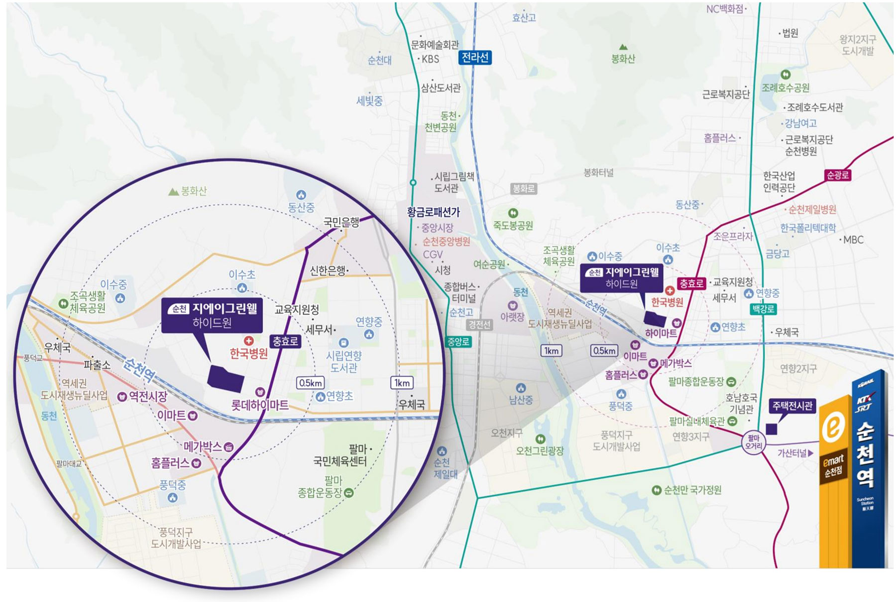 순천 지에이그린웰 입지환경
